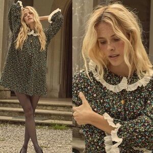 Doen Lisette ruffle Montpellier floral mini dress M